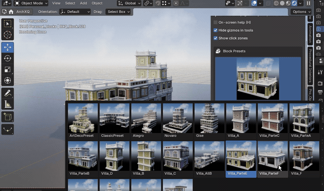 Placing buildings by click