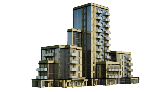 A gold tower made with BuildXQ